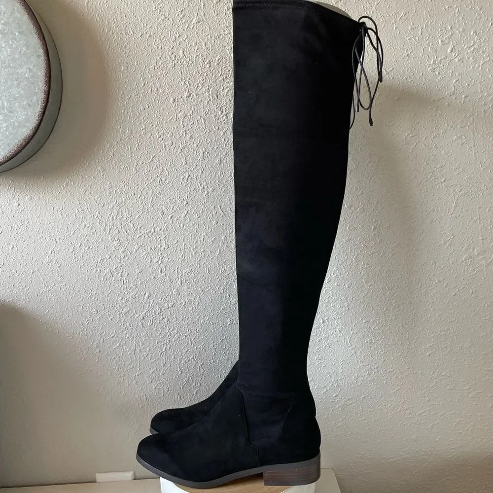 NIB Soul Society Mushroom Black Ravena Knee Boots Size 8M